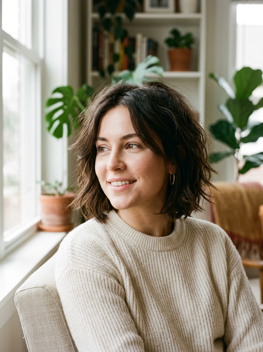 Messy Layered Bob als Gestufter Bob Inspiration 2026